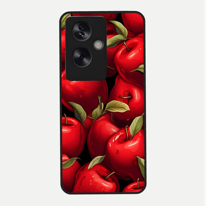  Apple Pattern Glass Case For Oppo A79 back cover – full design glossy printed glass finish