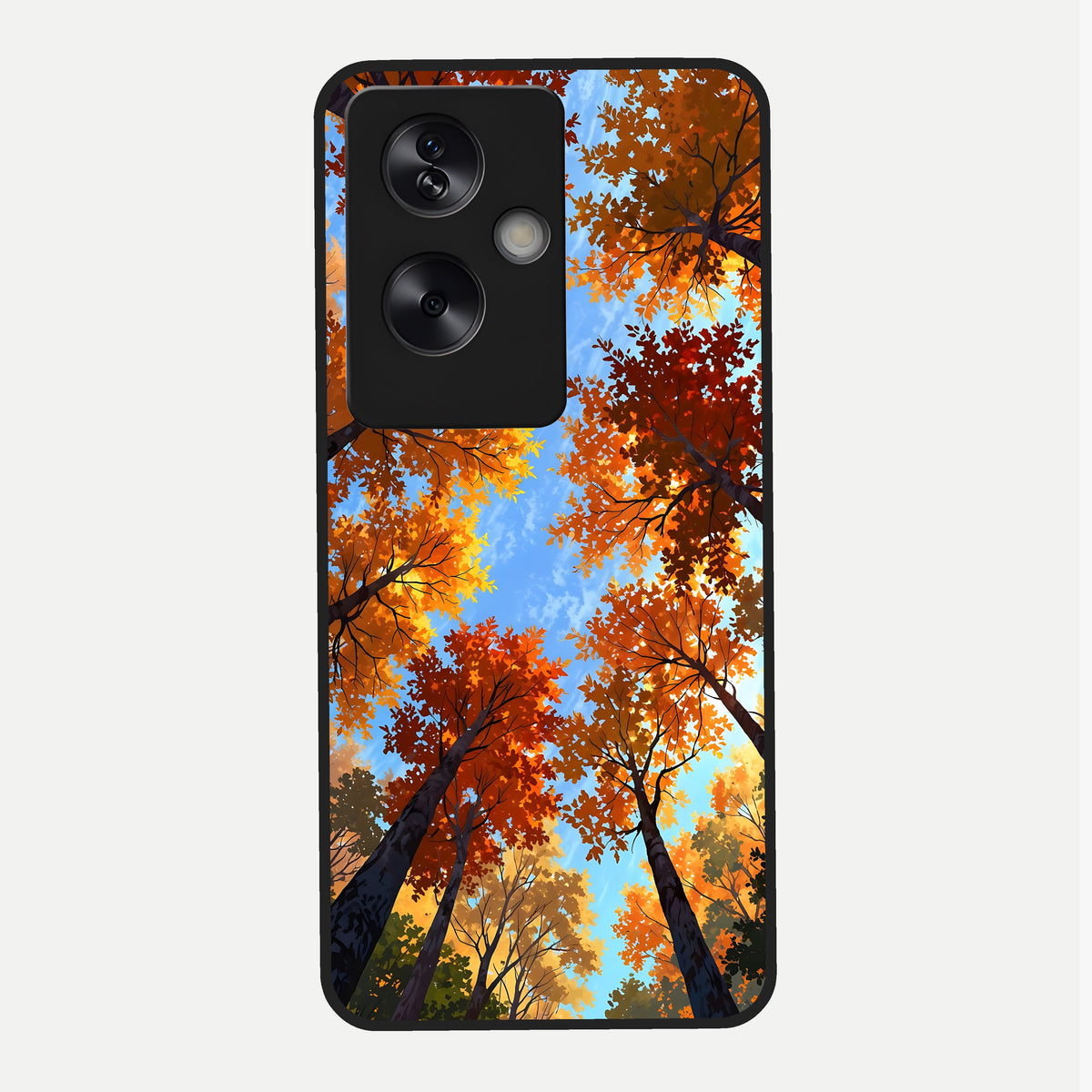  Autumn Sky Rise Glass Case For Oppo A79 back cover – full design glossy printed glass finish