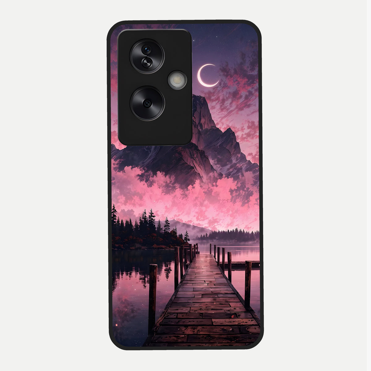  Beautiful Mountain View Glass Case For Oppo A79 back cover – full design glossy printed glass finish