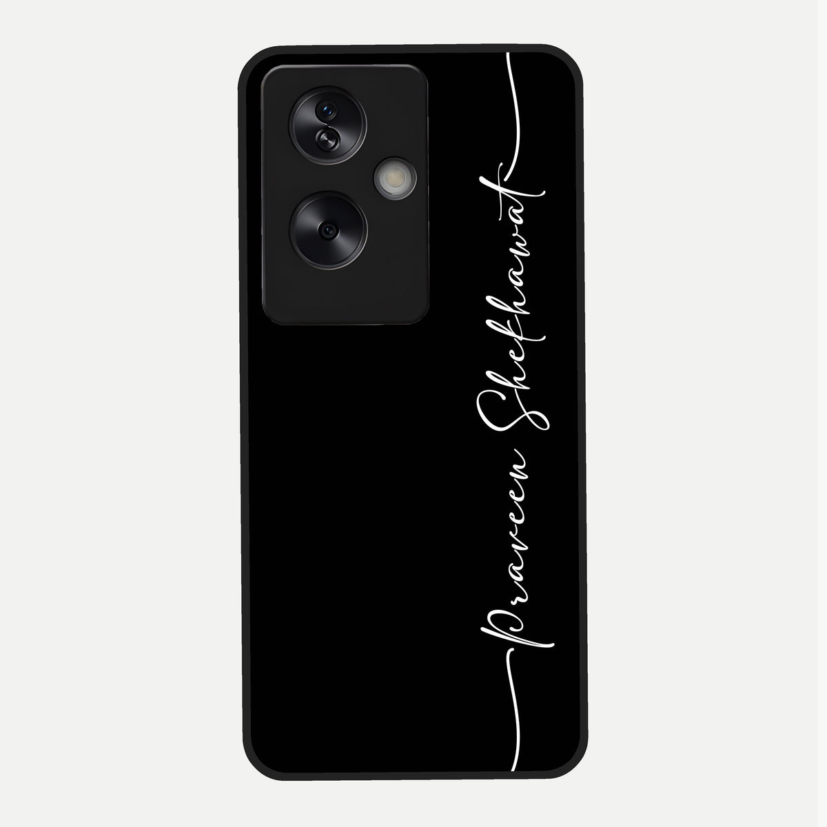  Black Tune Custom Name Glass Case For Oppo A79 back cover – full design glossy printed glass finish