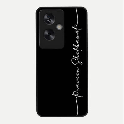  Black Tune Custom Name Glass Case For Oppo A79 back cover – full design glossy printed glass finish