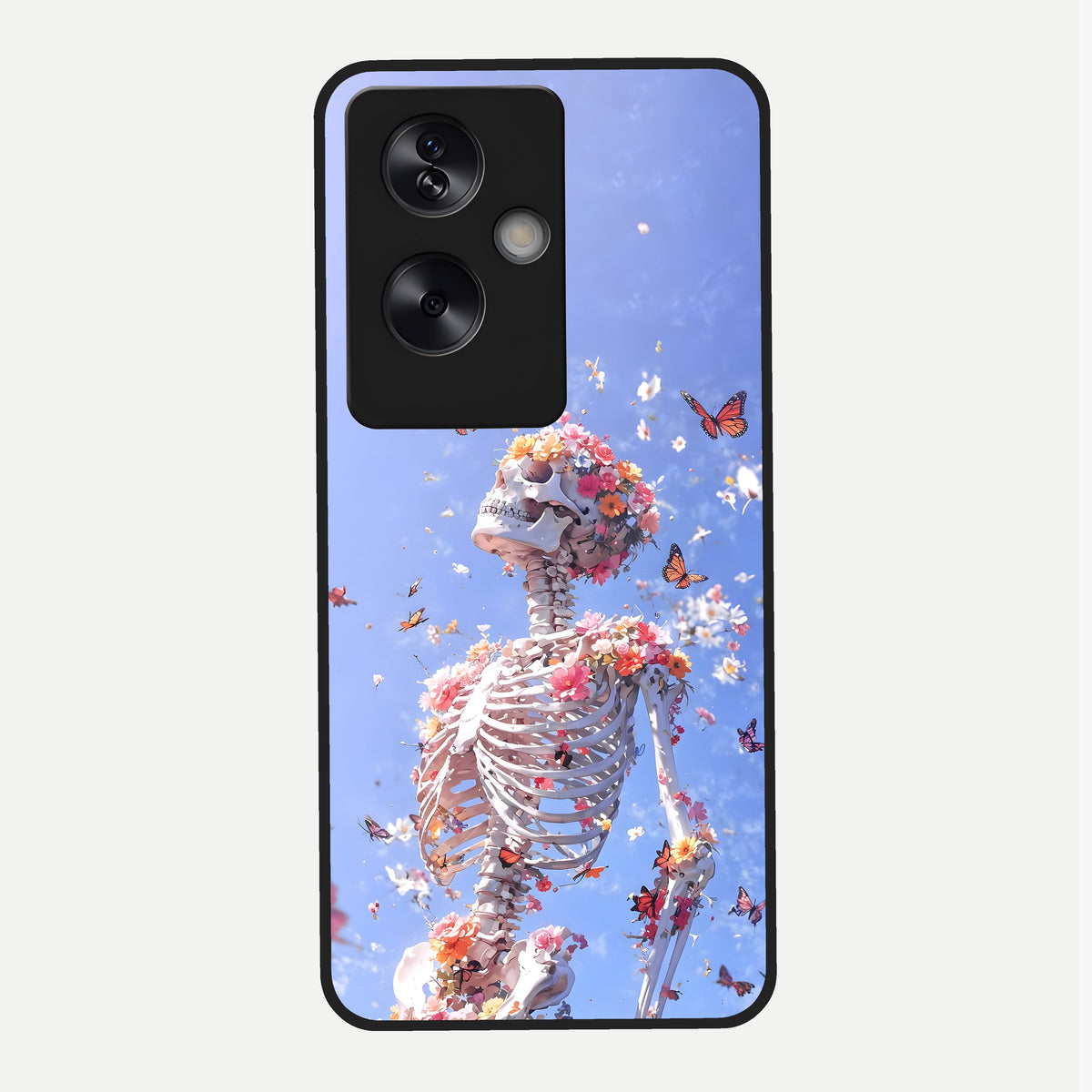  Bloom Beyond Bones Glass Case For Oppo A79 back cover – full design glossy printed glass finish