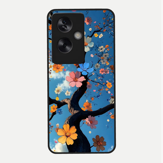  Blossom Dream Sky Glass Case For Oppo A79 back cover – full design glossy printed glass finish