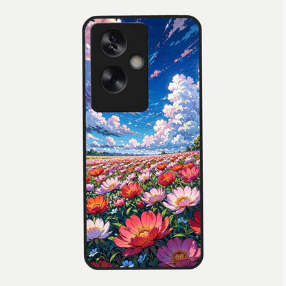  Blossom Sky Field Glass Case For Oppo A79 back cover – full design glossy printed glass finish