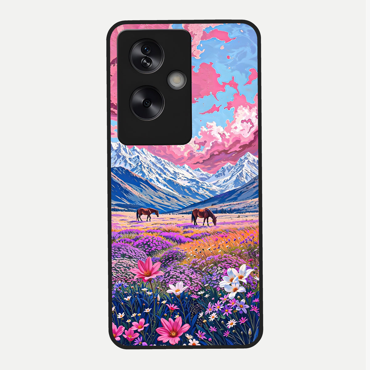  Blossom Valley Dream Glass Case For Oppo A79 back cover – full design glossy printed glass finish