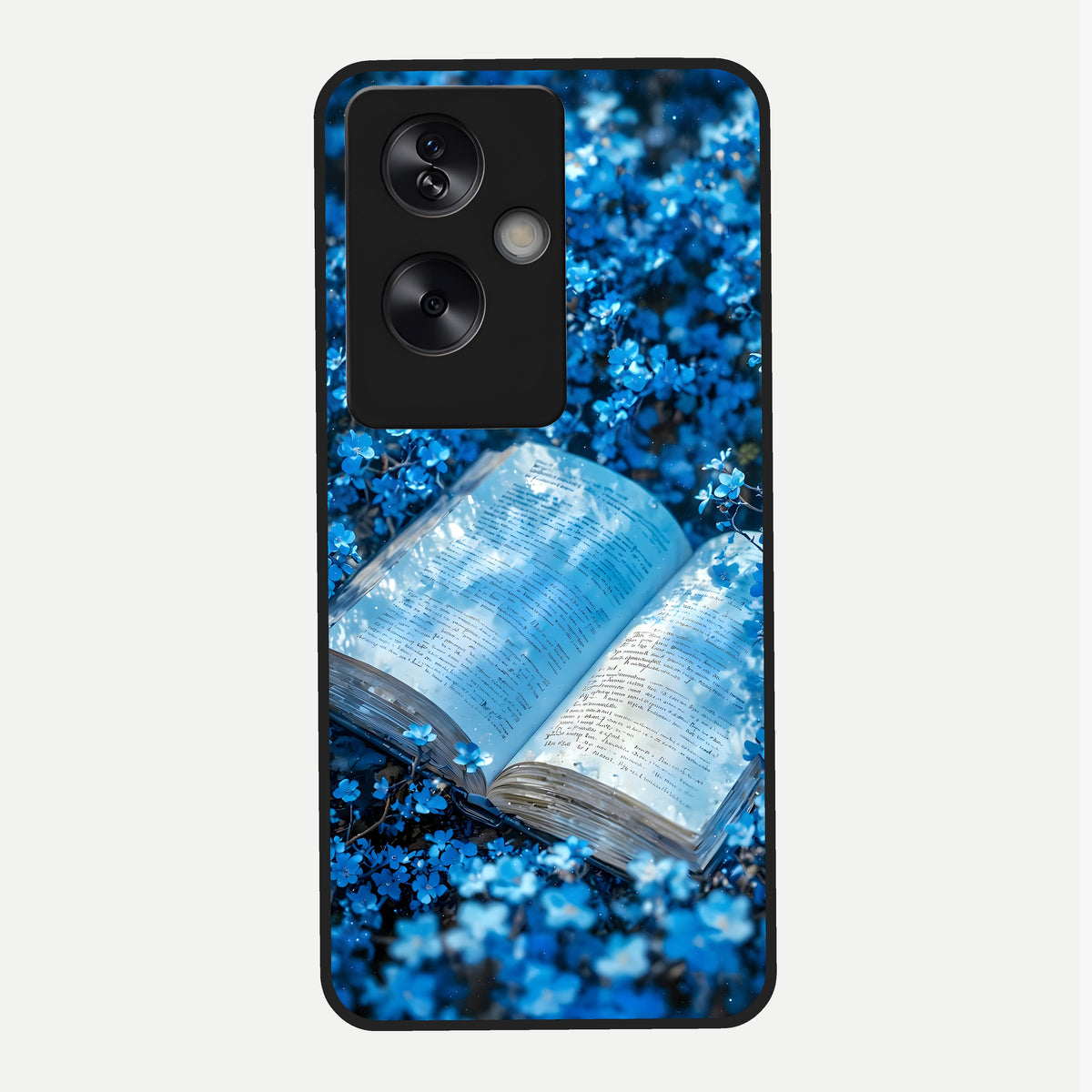  Blue Bloom Tales Glass Case For Oppo A79 back cover – full design glossy printed glass finish