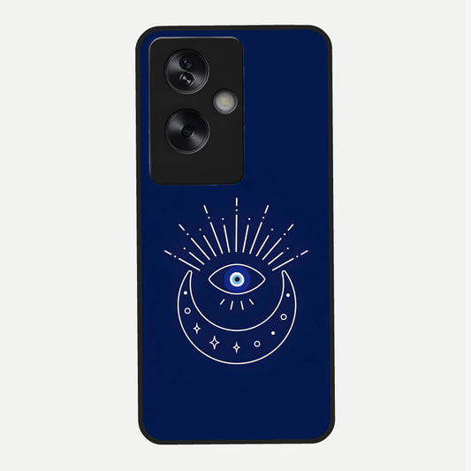  Blue Evil Eye Glass Case For Oppo A79 back cover – full design glossy printed glass finish