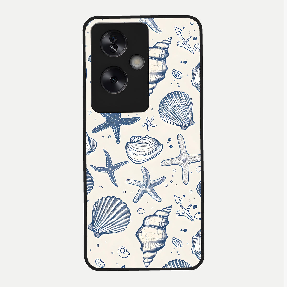  Blue Ocean Outline Glass Case For Oppo A79 back cover – full design glossy printed glass finish