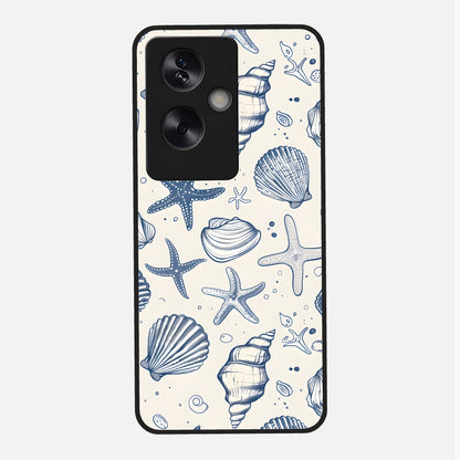  Blue Ocean Outline Glass Case For Oppo A79 back cover – full design glossy printed glass finish