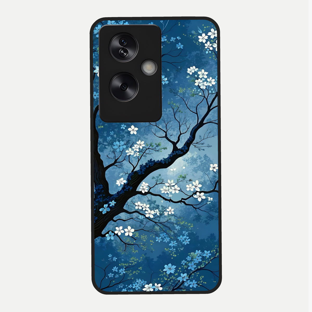  Blue Tree Serenity Glass Case For Oppo A79 back cover – full design glossy printed glass finish