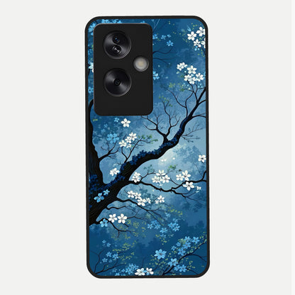  Blue Tree Serenity Glass Case For Oppo A79 back cover – full design glossy printed glass finish