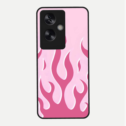  Blush Flame Energy Glass Case For Oppo A79 back cover – full design glossy printed glass finish