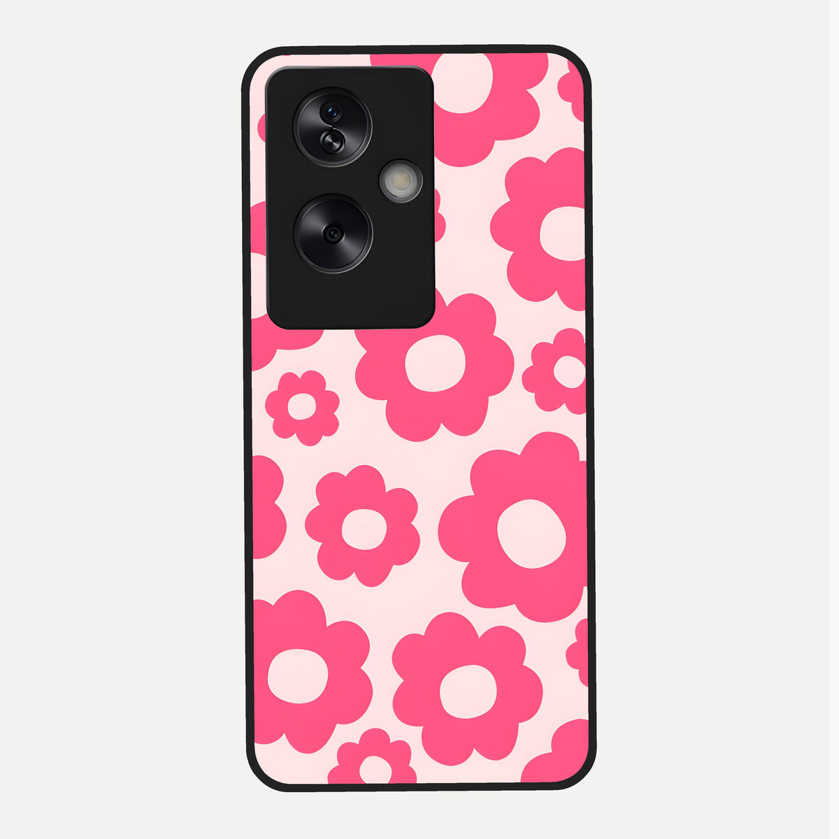 Blush Flower Pop Glass Case For Oppo A79 back cover – full design glossy printed glass finish