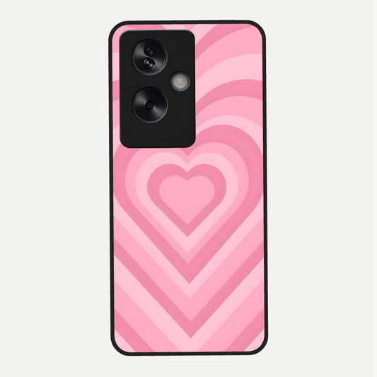  Blush Heart Waves Glass Case For Oppo A79 back cover – full design glossy printed glass finish