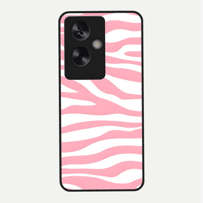  Blush Zebra Flow Glass Case For Oppo A79 back cover – full design glossy printed glass finish