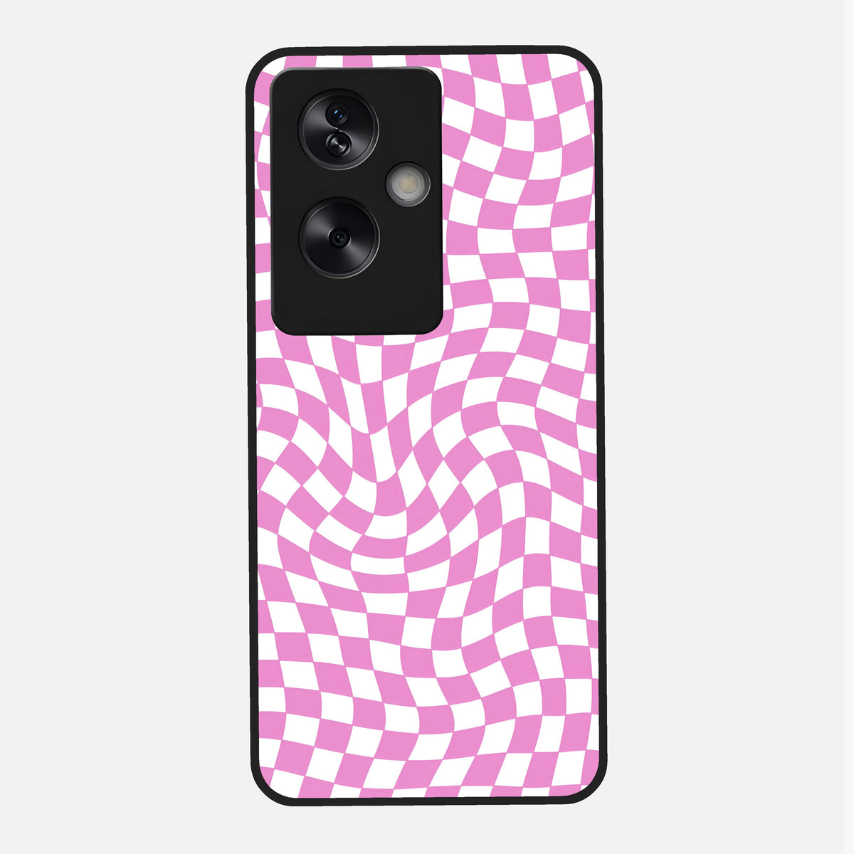  Bubblegum Check Wave Glass Case For Oppo A79 back cover – full design glossy printed glass finish