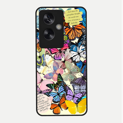  Butterflies Petal Dream Glass Case For Oppo A79 back cover – full design glossy printed glass finish
