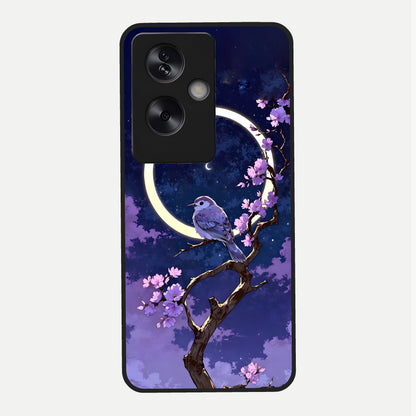  Celestial Bird Blossom Glass Case For Oppo A79 back cover – full design glossy printed glass finish