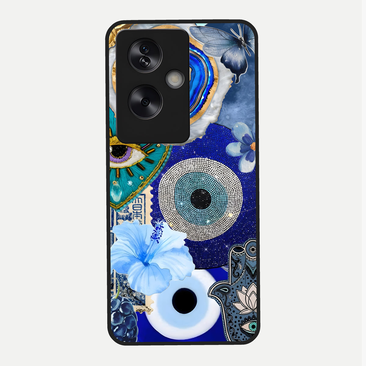  Celestial Blue Vision Glass Case For Oppo A79 back cover – full design glossy printed glass finish