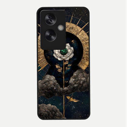 Celestial Lotus Morang Glass Case For Oppo A79 back cover – full design glossy printed glass finish
