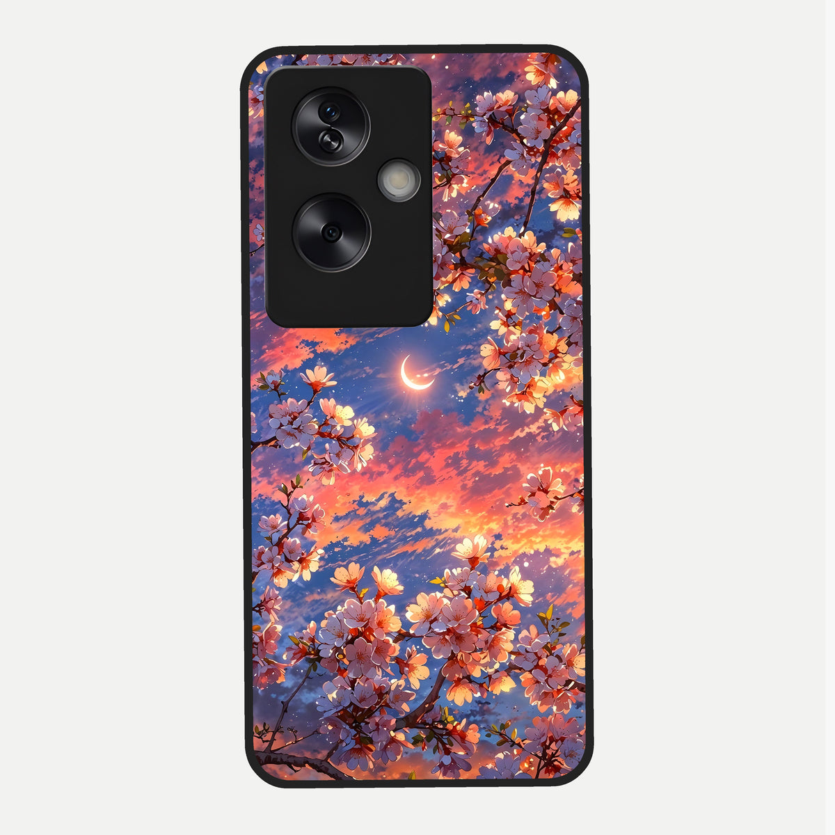  Celestial Sakura Sunset Glass Case For Oppo A79 back cover – full design glossy printed glass finish