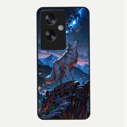  Celestial Wolf Howl Glass Case For Oppo A79 back cover – full design glossy printed glass finish