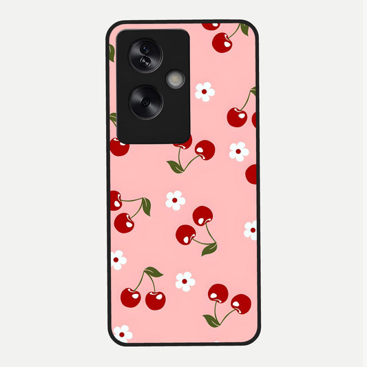  Cherry Love Mood Glass Case For Oppo A79 back cover – full design glossy printed glass finish