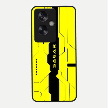  Circuit CYBERPUNK Custom Name Glass Case For Oppo A79 back cover – full design glossy printed glass finish