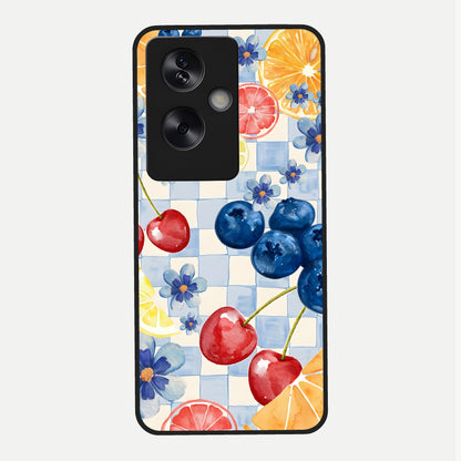  Citrus Bloom Joy Glass Case For Oppo A79 back cover – full design glossy printed glass finish