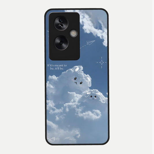  Cloud Bunny Dreams Glass Case For Oppo A79 back cover – full design glossy printed glass finish