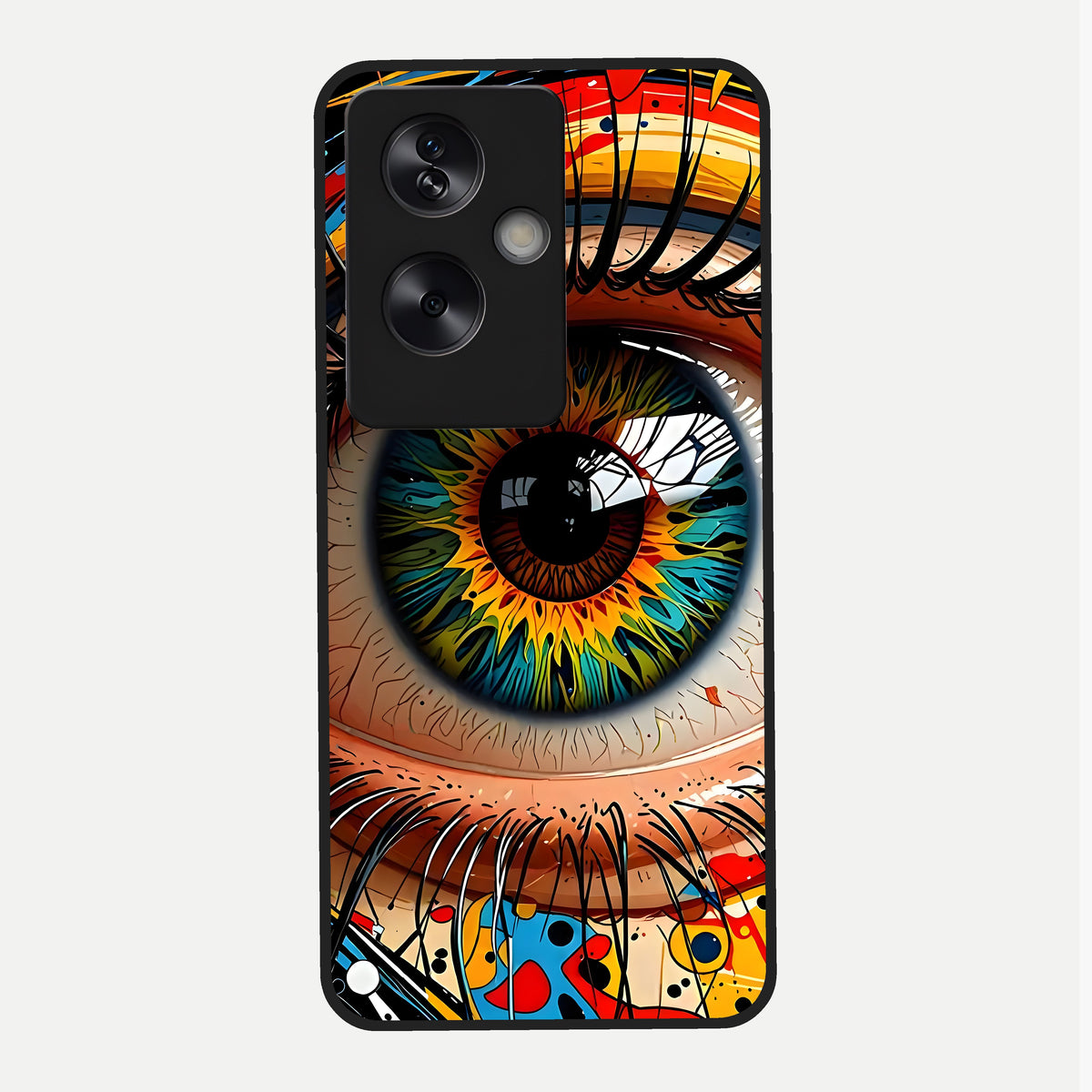  Colorful Eye Glass Case For Oppo A79 back cover – full design glossy printed glass finish