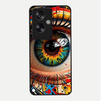  Colorful Eye Glass Case For Oppo A79 back cover – full design glossy printed glass finish
