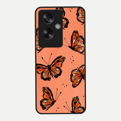  Coral Wing Butterfly Glass Case For Oppo A79 back cover – full design glossy printed glass finish