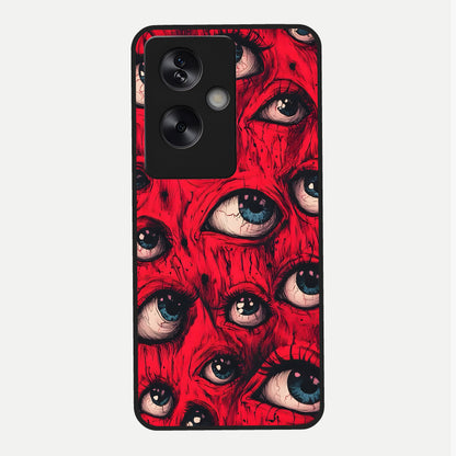  Crimson Watch Eyes Glass Case For Oppo A79 back cover – full design glossy printed glass finish