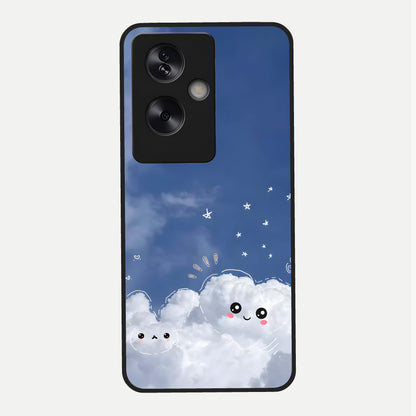  Cute Blossom Cloud Glass Case For Oppo A79 back cover – full design glossy printed glass finish
