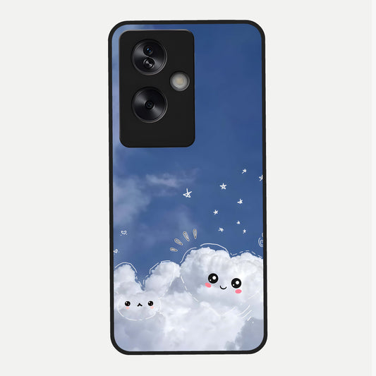  Cute Blossom Cloud Glass Case For Oppo A79 back cover – full design glossy printed glass finish