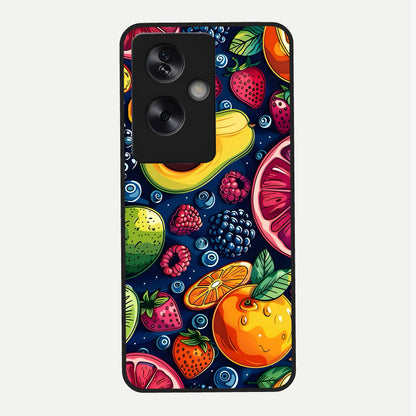  Cute Fruits Art Glass Case For Oppo A79 back cover – full design glossy printed glass finish