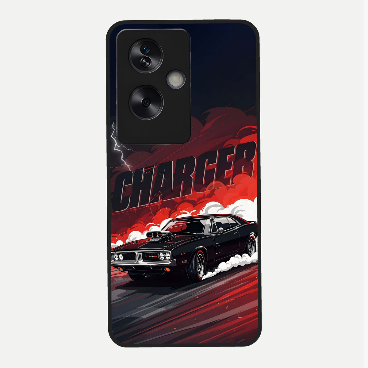  Dark Charger Fury Glass Case For Oppo A79 back cover – full design glossy printed glass finish