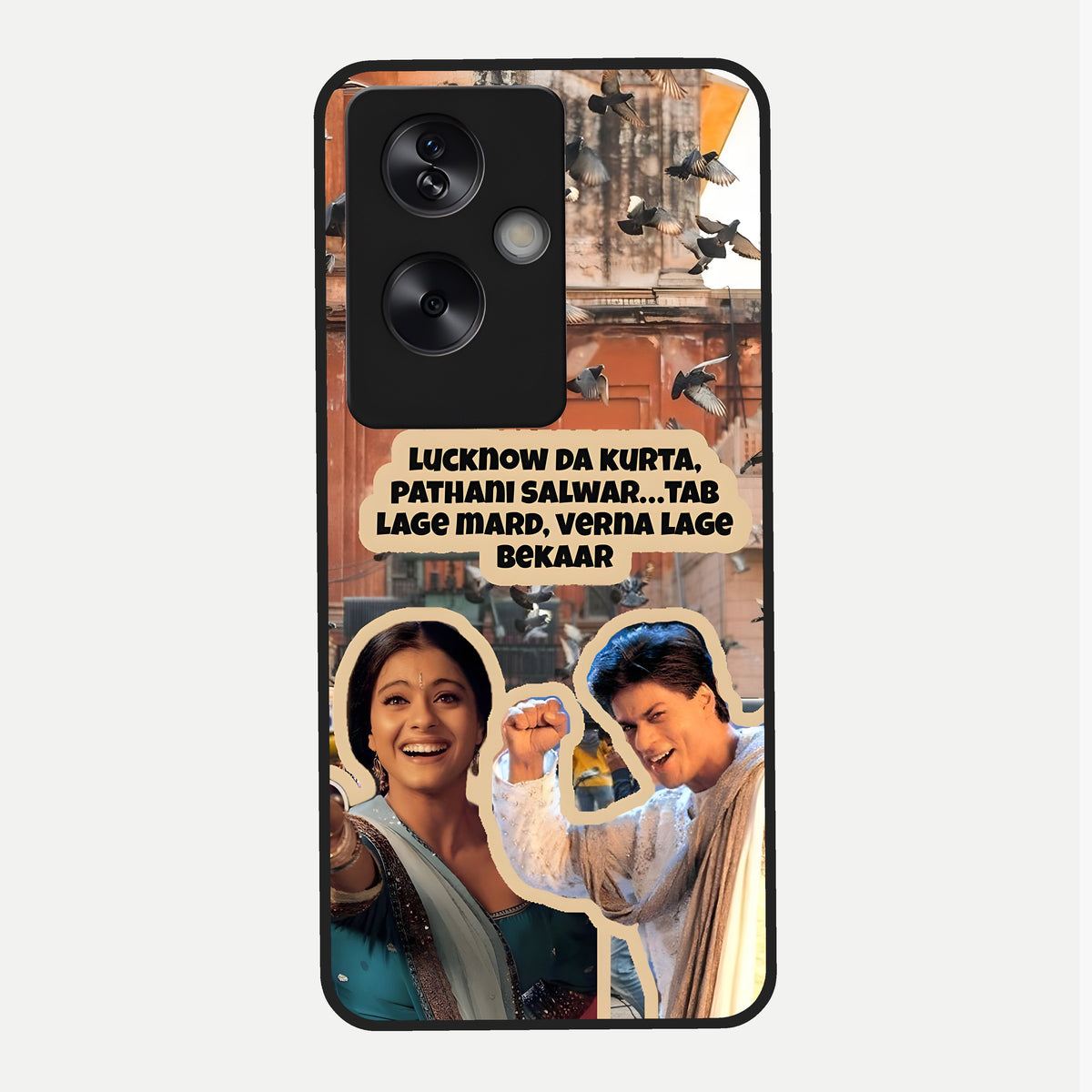  Desi Retro Vibes Glass Case For Oppo A79 back cover – full design glossy printed glass finish