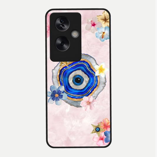  Divine Aura Bloom Glass Case For Oppo A79 back cover – full design glossy printed glass finish