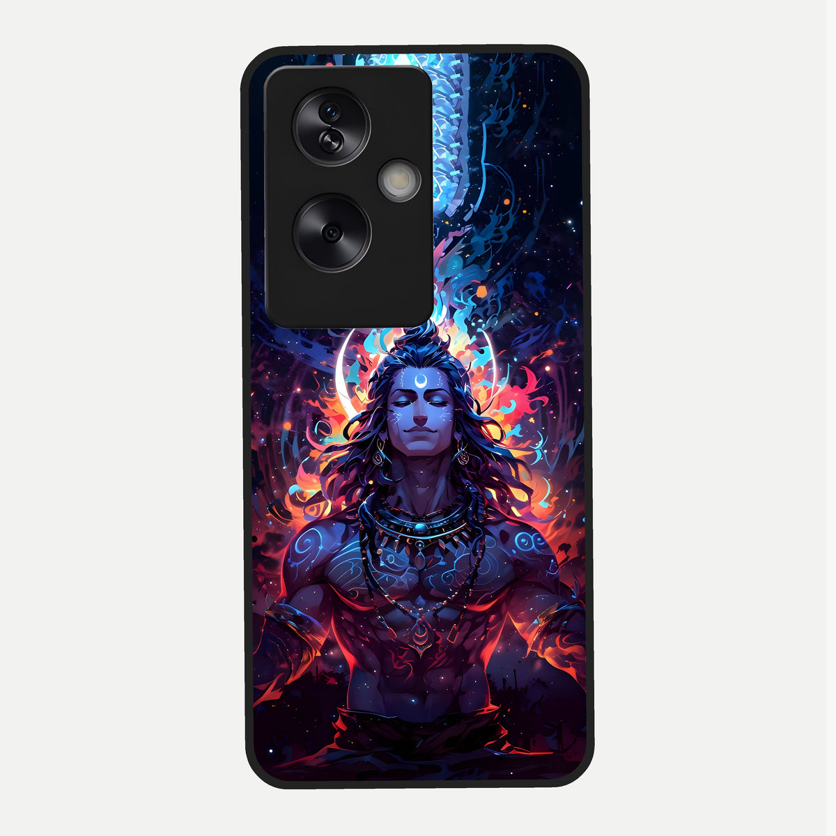  Divine Fire Shiv Glass Case For Oppo A79 back cover – full design glossy printed glass finish