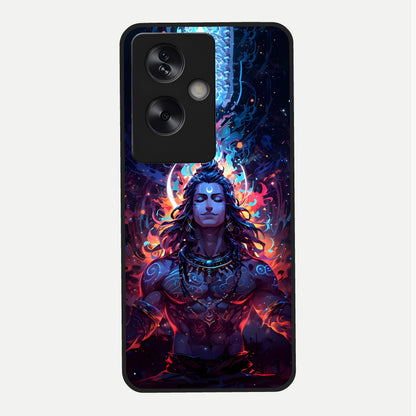  Divine Fire Shiv Glass Case For Oppo A79 back cover – full design glossy printed glass finish