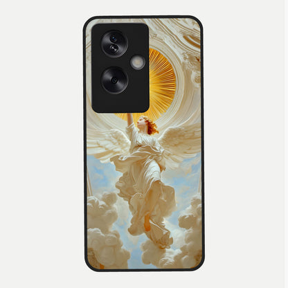  Divine Light Angel Glass Case For Oppo A79 back cover – full design glossy printed glass finish