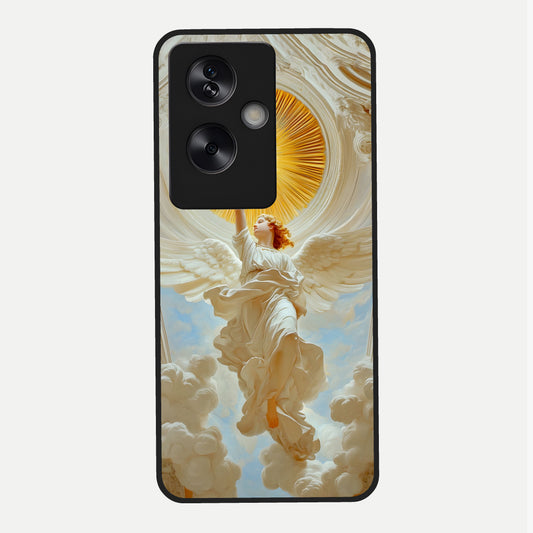  Divine Light Angel Glass Case For Oppo A79 back cover – full design glossy printed glass finish