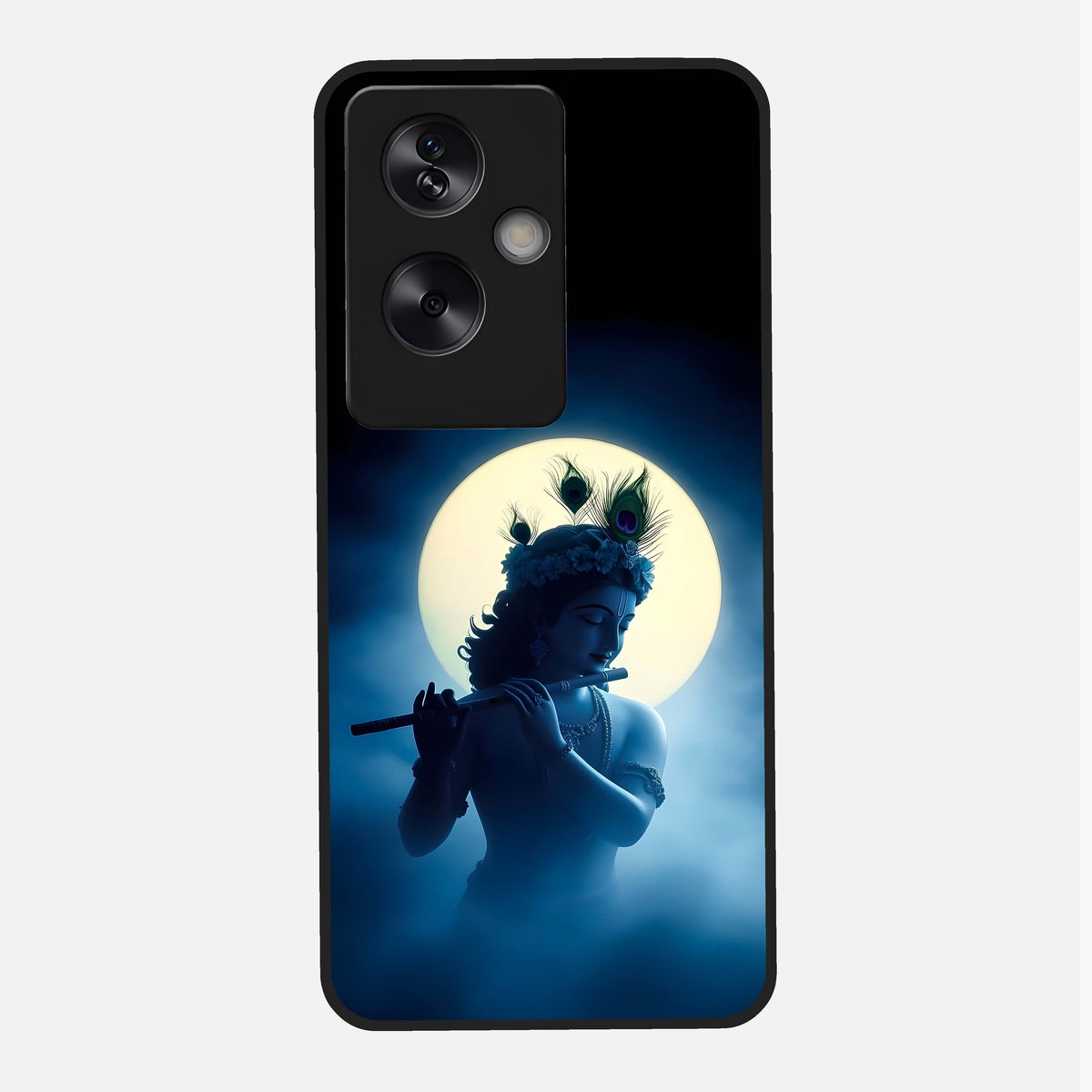 Divine Moon Flute Glass Case For Oppo A79 back cover – full design glossy printed glass finish