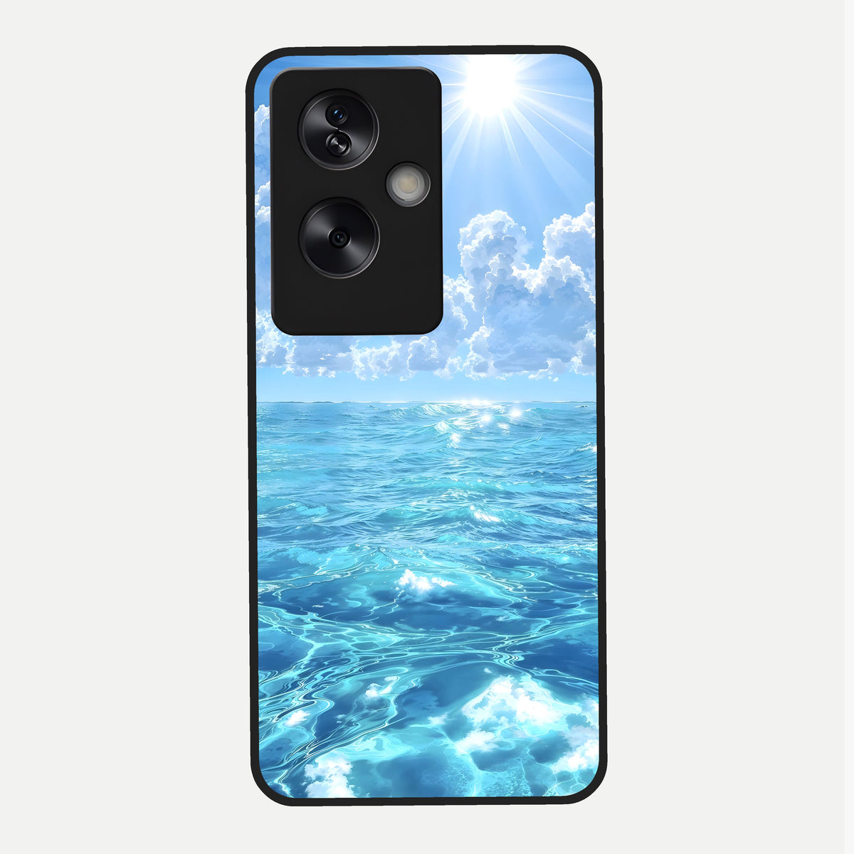  Endless Ocean Horizon Glass Case For Oppo A79 back cover – full design glossy printed glass finish