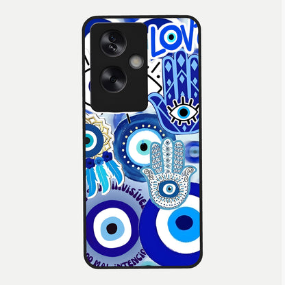  Evil Eyes Dream Glass Case For Oppo A79 back cover – full design glossy printed glass finish