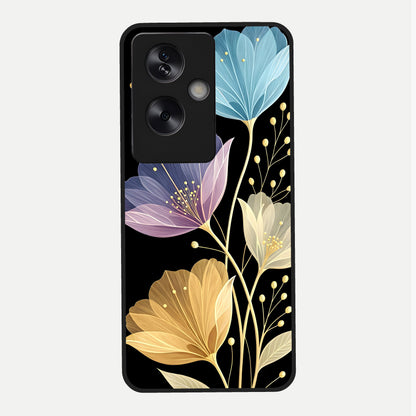  Flower Bloom Glow Glass Case For Oppo A79 back cover – full design glossy printed glass finish