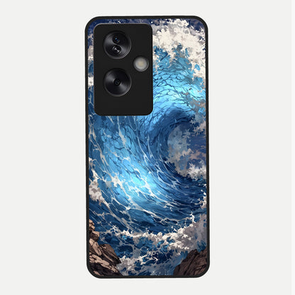  Giant Ocean Wave Glass Case For Oppo A79 back cover – full design glossy printed glass finish