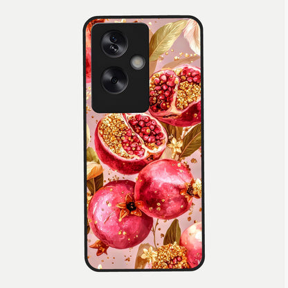  Golden Bloom Glow Glass Case For Oppo A79 back cover – full design glossy printed glass finish